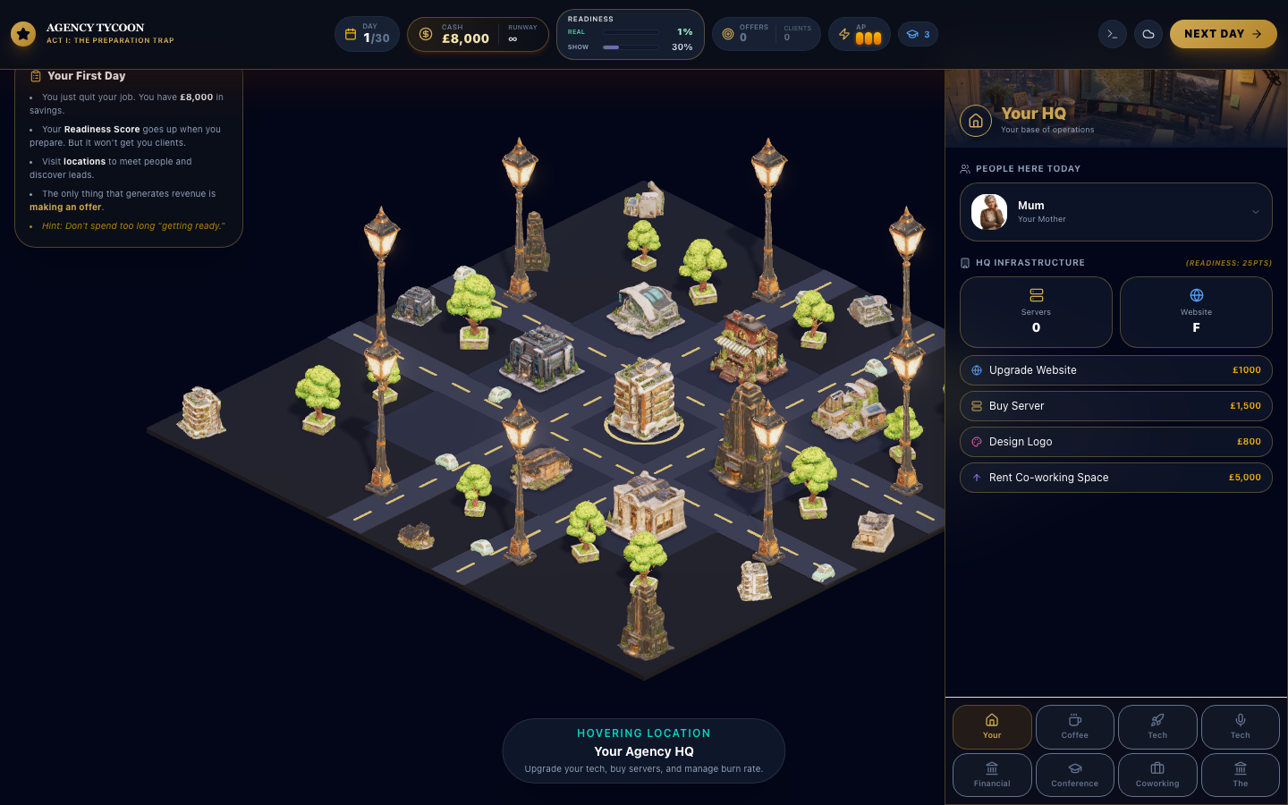 Agency Tycoon gameplay