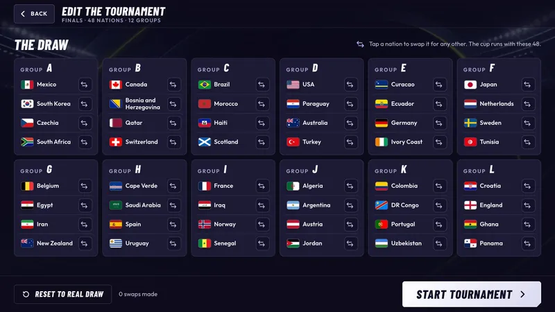 International Cup gameplay screen
