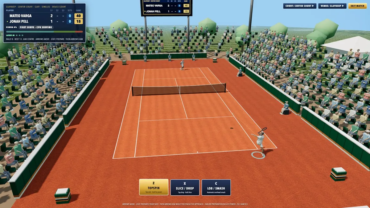 Tennis match in development