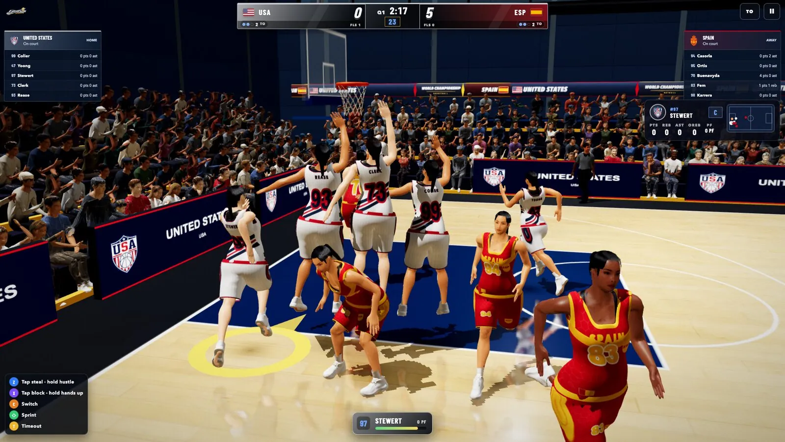 World Championship Basketball gameplay