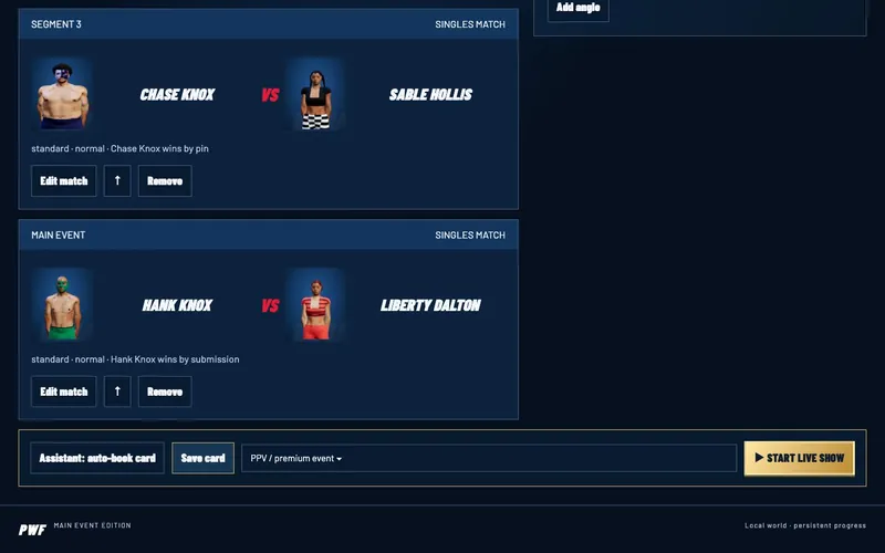 Promoter screen: booking a show